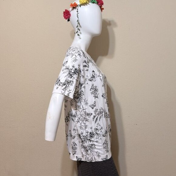 TALBOTS Elbow Sleeve Pullover Butterfly Toile Size 1X - Picture 7 of 12